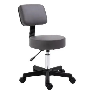 HOMCOM Beautician's Adjustable Grey PU Leather Swivel Salon Chair