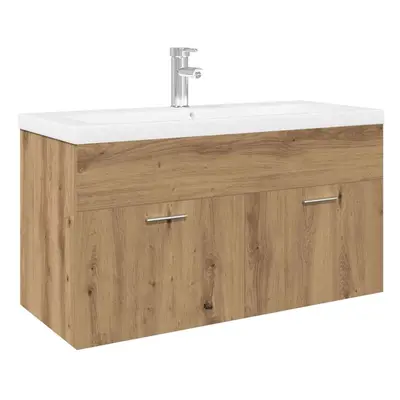 vidaXL Sink Cabinet with Built-in Basin Artisan Oak Engineered Wood