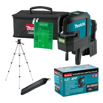 Makita SK106GDZ 12v CXT Point Green Self Level Cross Line Laser Level + Tripod