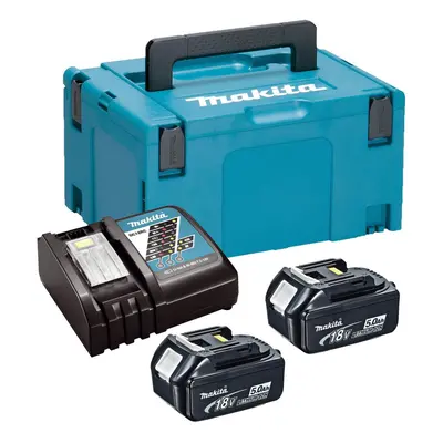 Makita BL1850 18v x 5.0ah Lithium Batteries DC18RC Fast Charger + Makpac Case