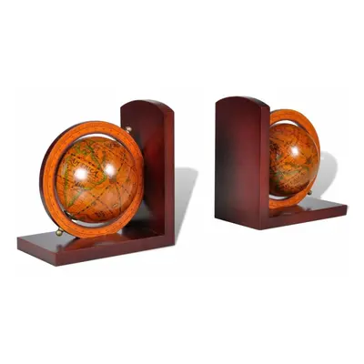 vidaXL Bookstand World Map Globe Classic A Pair Bookend Office Stationery