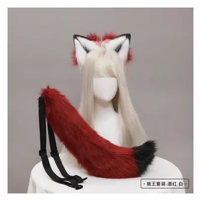 (purple) New Red Fox Anime Beast Ear Beast Tail Wolf Ear Cat Ear Headband Custom Cosplay Golden 