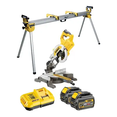 Dewalt DCS777T2 XR 54v Flexvolt Cordless 216mm Mitre Saw x 6.0ah Batts + Stand