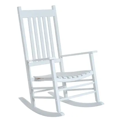 Outsunny Garden Rocking Chair Outdoor Swing Rocker Armchair White