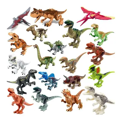 20PCS Jurassic Dinosaurs Minifigures Kids Toys Building Blocks Fit Lego