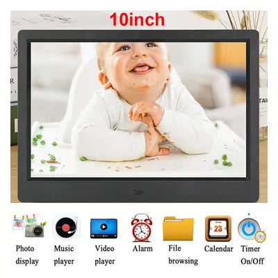 10'' Smart HD Digital Photo Frames Electronic Clock Picture Video Gift Black