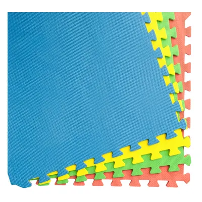 (Multi-Coloured, Pack (12 Floor Mats)60x60cm) Eva Soft Foam Floor Mats Interlocking Gym Kids Exe