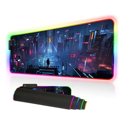 RGB Gaming Mouse Pad Large - Soft RGB Mouse Mat Oversize Glowing Led Extended Mousepad, USB Powe