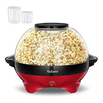 Yabano Popcorn Maker Machine, 5L Popcorn Popper, Nonstick Plate, Electric Stirring with Quick-He