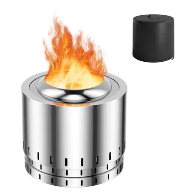 49 cm Smokeless Fire Pit Stainless Steel Wood Burning Firepit Outdoor