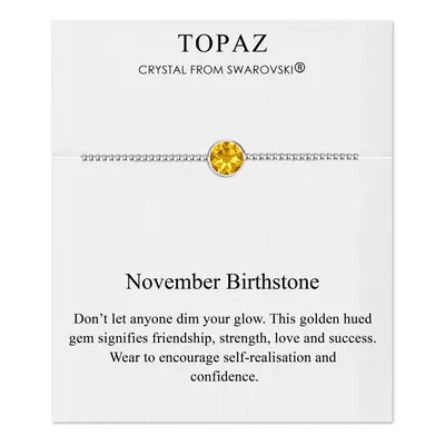 November (Topaz) Birthstone Bracelet Created with Swarovski Crystals