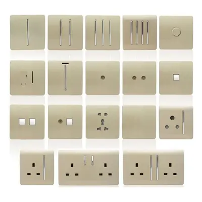 Trendi Artistic Modern Glossy A Cooker Tactile Light Switch & Neon Insert Gold ART-WHS2GO