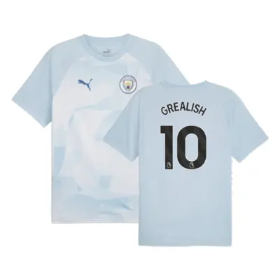 (SB) Man City Prematch SS Jersey (Silver Sky) - Kids (GREALISH 10)