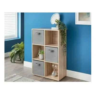 6 Cube Basket-Oak Bookcases, Shelving & Storage G-0341