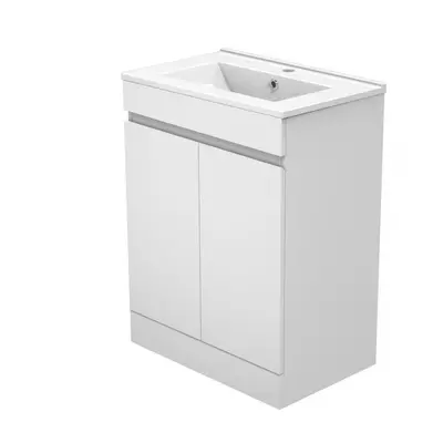 (High gloss white) 600mm High Gloss White/Grey Bathroom Vanity Units with Ceramic Basin Sink