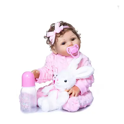 Washable 18" Reborn Baby Dolls Full Body Vinyl Realistic Girl Doll Bath