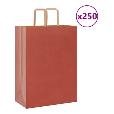 (red, x x cm/ pcs) vidaXL Paper Bags pcs with Handles White 21x11x28 cm Paper Grocery Bag