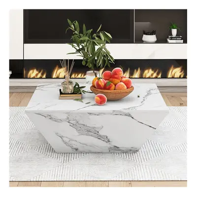 Marbling Veneer (PVC) Coffee Table for Living Room with Cabinet