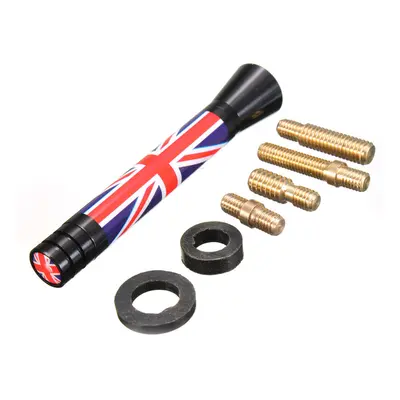 (1) 7.7cm/10.7cm Union Jack UK GER Flag Carbon Fiber Grid Car Antenna