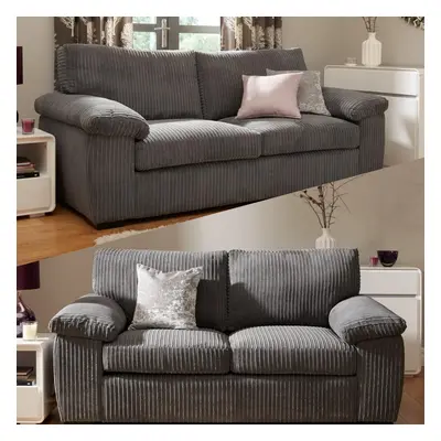 (Grey) COLLINGDALE Corduroy Plus Sofa Set