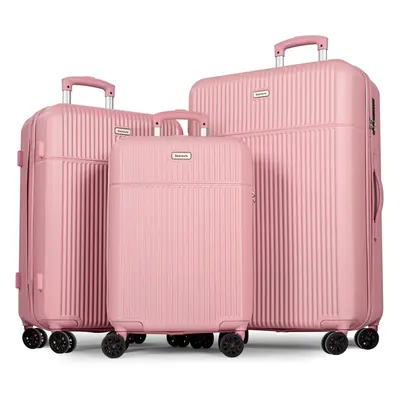 Suitcase Sets Piece ABS Hard Shell Lightweight Durable Trolley Travel Luggage Set with Spinner W