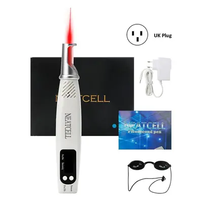 (RED Light UK PLUG) Picosecond Laser Pen Light Therapy Tattoo Scar Mole Freckle Removal Dark Spo