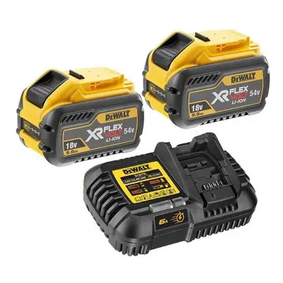 2 x Dewalt DCB547 18v / 54v XR Flexvolt 9.0ah Battery + DCB116 Fast Charger