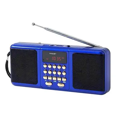 (blue) Portable Fm Radio Wireless Speakers Support Tf Card Usb Mp3 Music Player Rechargeable Blu