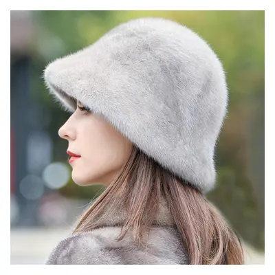 (as the picture, L?58-60cm?) Mink Hair Mink Hat Women&apos;s Autumn And Winter Warm Whole Mink F