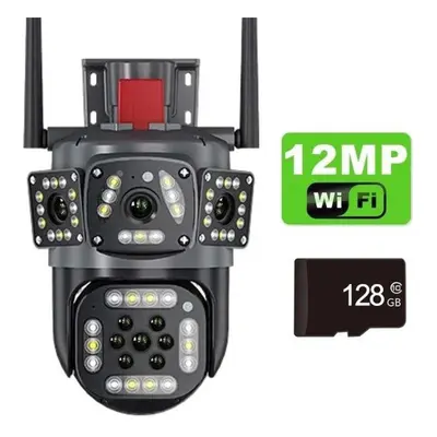 (Camera Add 128G) New Eu 12mp Ptz Wifi 6k Dual Lens Screen Camera Wireless Three Screens Protect