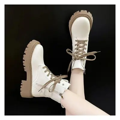 (white, 37) Boots Women&apos;s Spring And Autumn Single Boots Waterproof And Non Slip Cotton Boo