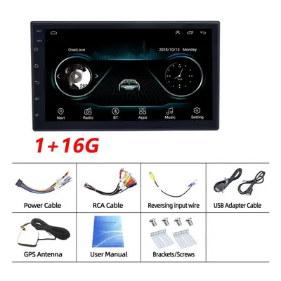 (as the picture, inches) Universal Core Car Radio Stereo Support Wifi Multimedia Video Player Rd