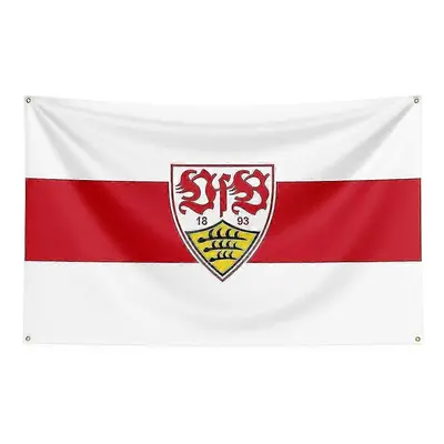 (150 x 240cm, B) Born Pretty 3x5 Vfb Stuttgart Flag Polyester Printed Racing Sport Banner For De