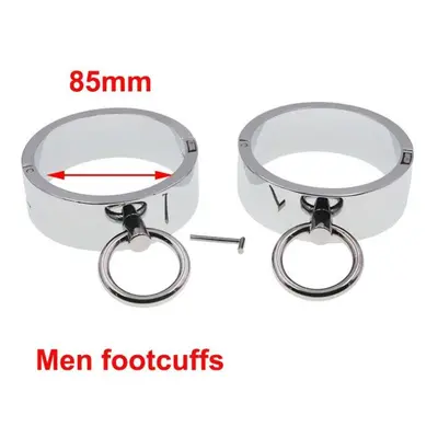 (Men Footcuffs) Pair Stainless Steel Handcuffs Metal Anklet Foot Cuffs Erotic Sm Bondage Adult G