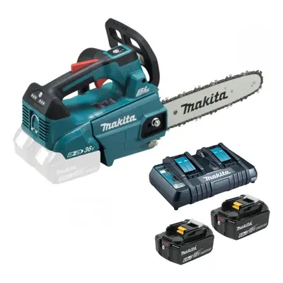 Makita DUC256PG2 Twin 18v 36v LXT Li-Ion Brushless TopHandle Chainsaw 25cm 2x6ah