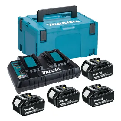 Makita BL1860 18v x 6.0ah Lithium Batteries DC18RD Dual Port Charger + Makpac