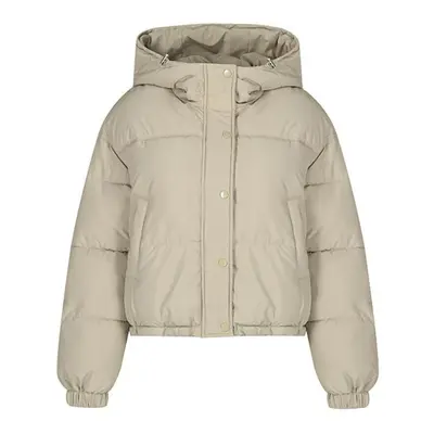 (khaki, XXL) Women Autumn Winter Soild Color Thicken Outwear Cotton Padded Hooded Warm Jacket Co