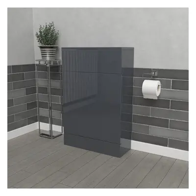 Nes Home Anthracite 500mm Freestanding Back To Wall WC Unit Bathroom