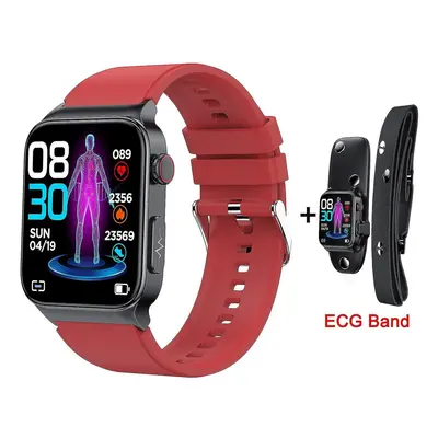 (Red-ECG Band) New E500 Blood Glucose Smart Watch Ecg Monitoring Blood Pressure Body Temperature