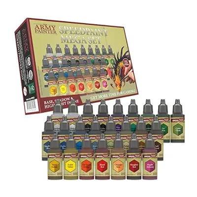 Speedpaint Mega Set, Dropper Bottles of Non Toxic 18ml Acrylic Paints with Mixing Balls includin