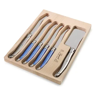 (Stainless Steel) Laguiole Cheese Knife & Cleaver Set in Wooden Tray