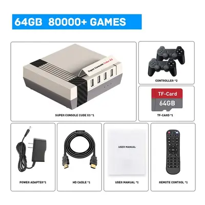 Super Console Cube X3 Retro Game Console Games Support NAOMI/DC/SS/MAME 8K Output TV Box with Ga