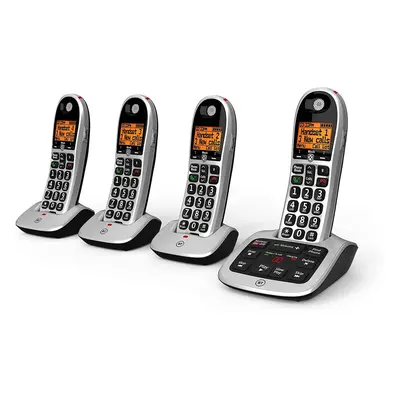 BT Big Button Advanced Call Blocker Home Phone with Answer Machine, Quad Handset Pack