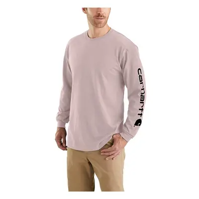 Carhartt Men's Loose Fit Heavyweight Long Logo Sleeve Graphic T-Shirt Mink