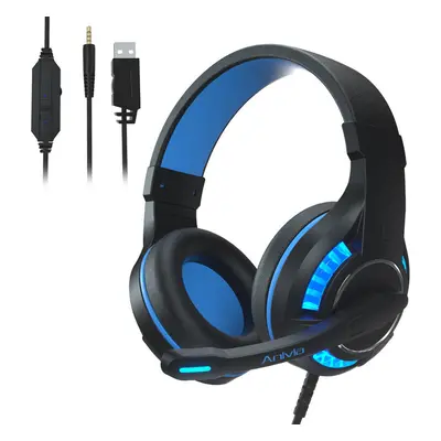 Gaming Headset 3.5mm Audio and USB Interface Omnidirectional Flexible Microphone for PS4 Xbox S/