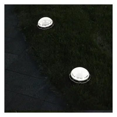 (White) 2PCS Auto Sensing LED Solar Ball Light Garden Outdoor Patio Lawn Path Lamp For Home Deco