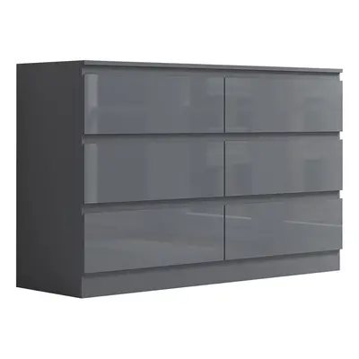 FWStyle Stora Drawer Chest - Grey Gloss