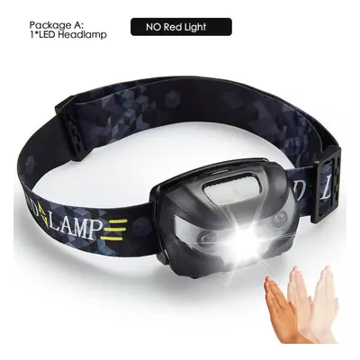 (Package A) 6000Lms LED Headlamp Rechargeable Body Motion Sensor Headlight Camping Flashlight He