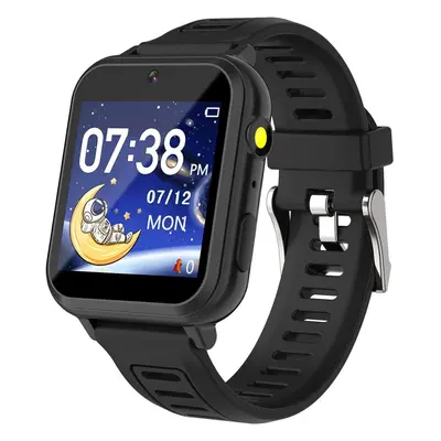 (02-Black) Smart Watch for Kids, Kids Smart Watch Boys with Games, Camera, Music Player