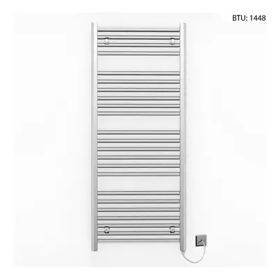 (550 x 1200mm (BTU: 1,448)) Chrome Electric Bathroom Towel Rail Radiator